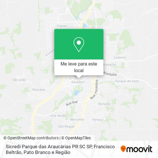 Sicredi Parque das Araucárias PR SC SP mapa