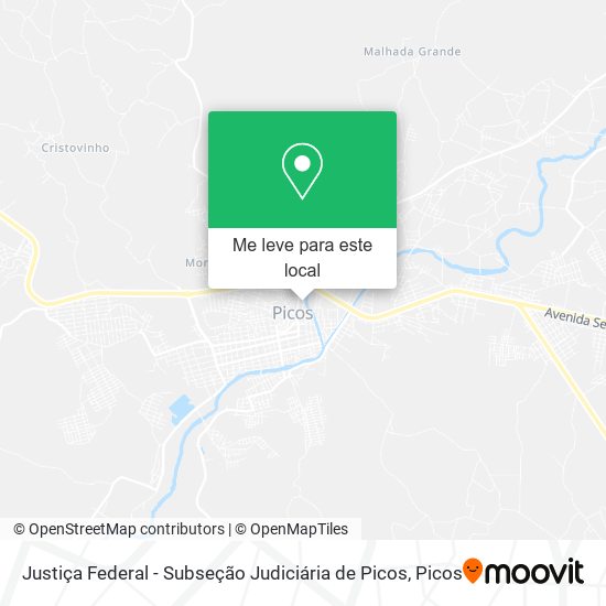Justiça Federal - Subseção Judiciária de Picos mapa