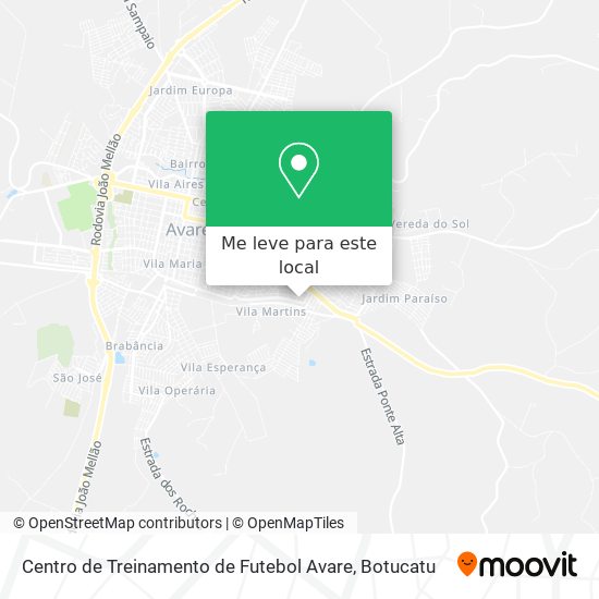 Centro de Treinamento de Futebol Avare mapa