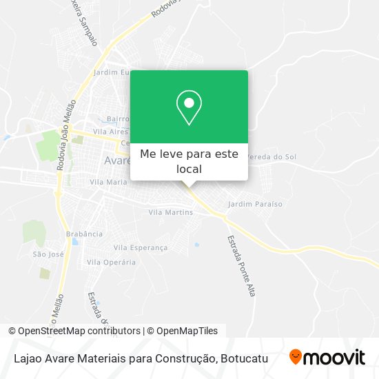 Lajao Avare Materiais para Construção mapa