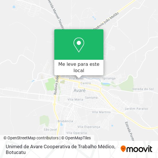 Unimed de Avare Cooperativa de Trabalho Médico mapa