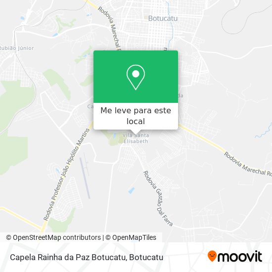 Capela Rainha da Paz Botucatu mapa