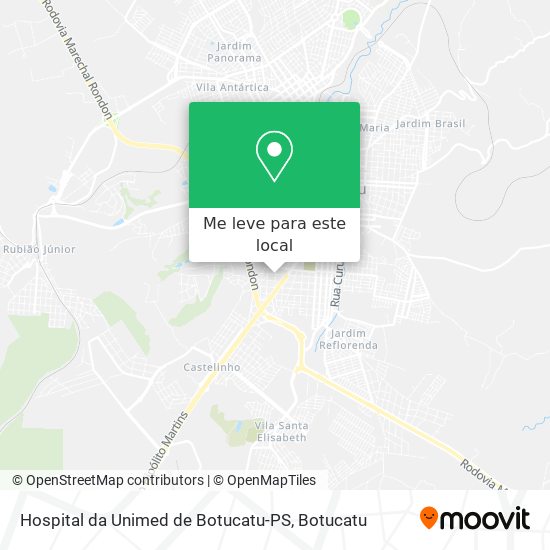 Hospital da Unimed de Botucatu-PS mapa