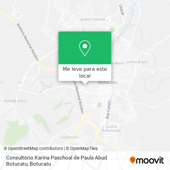 Consultório Karina Paschoal de Paula Abud Botucatu mapa