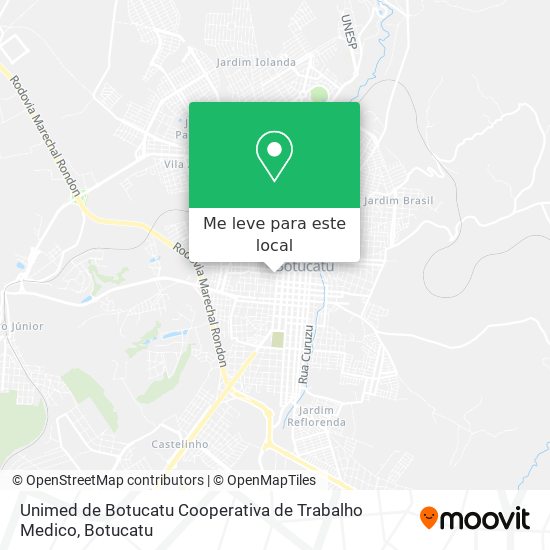 Unimed de Botucatu Cooperativa de Trabalho Medico mapa