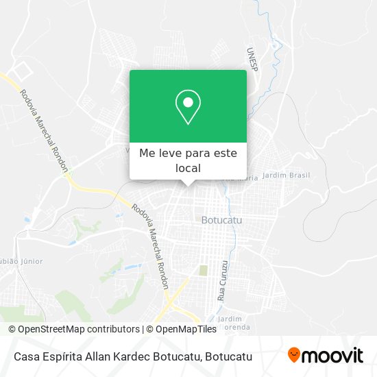 Casa Espírita Allan Kardec Botucatu mapa