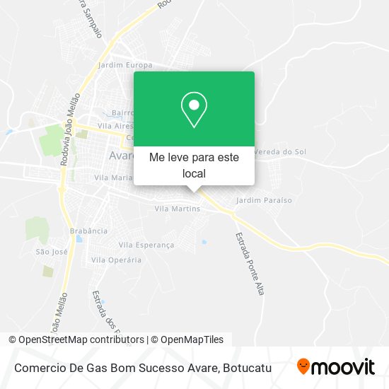 Comercio De Gas Bom Sucesso Avare mapa