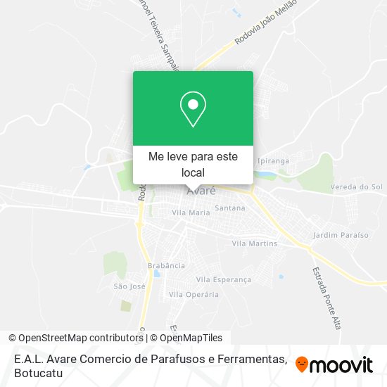 E.A.L. Avare Comercio de Parafusos e Ferramentas mapa