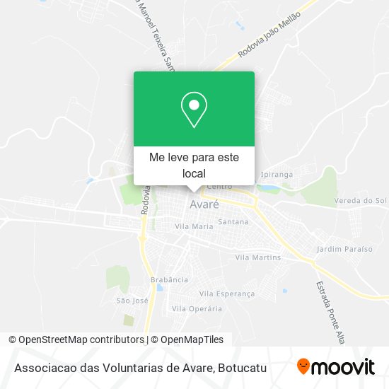 Associacao das Voluntarias de Avare mapa