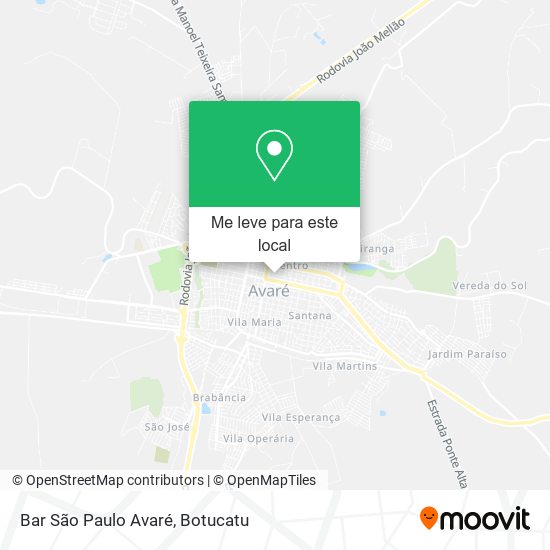 Bar São Paulo Avaré mapa