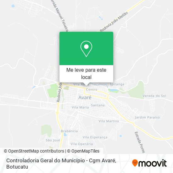 Controladoria Geral do Município - Cgm Avaré mapa