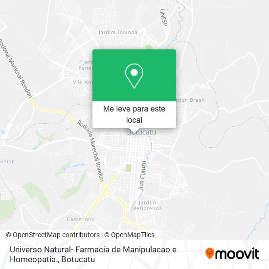 Universo Natural- Farmacia de Manipulacao e Homeopatia. mapa