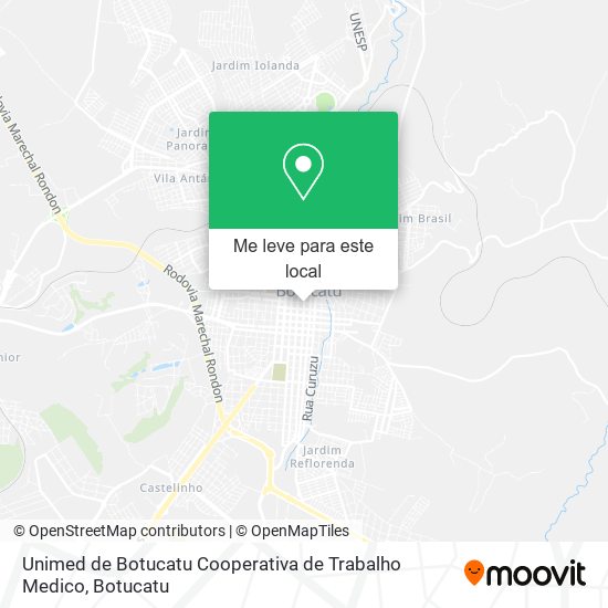 Unimed de Botucatu Cooperativa de Trabalho Medico mapa