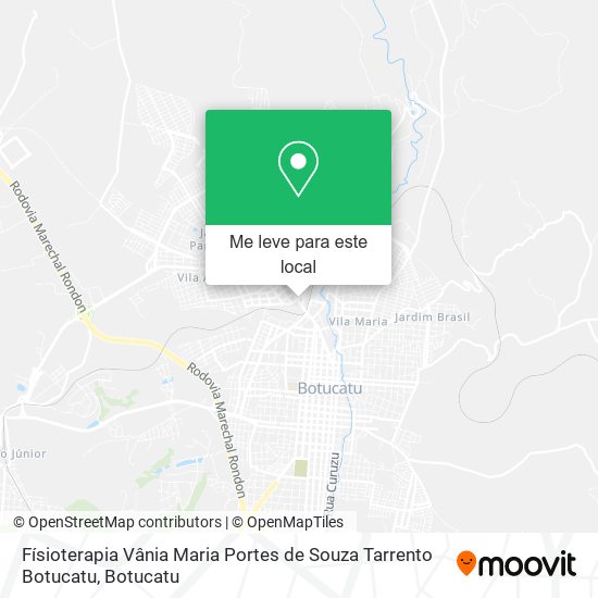 Físioterapia Vânia Maria Portes de Souza Tarrento Botucatu mapa
