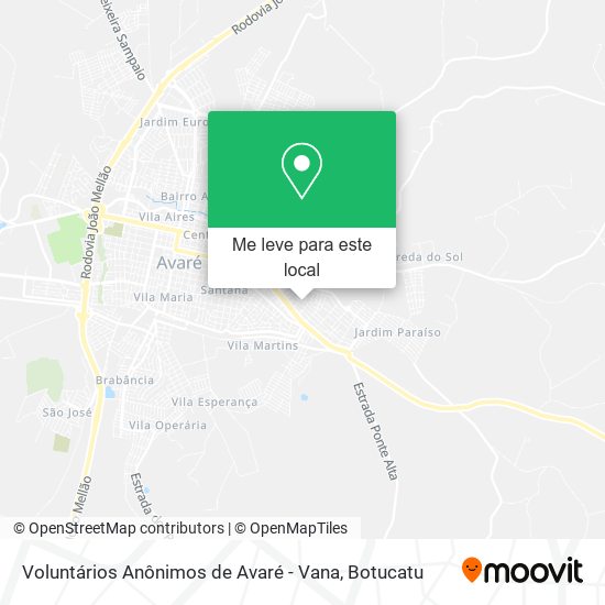 Voluntários Anônimos de Avaré - Vana mapa