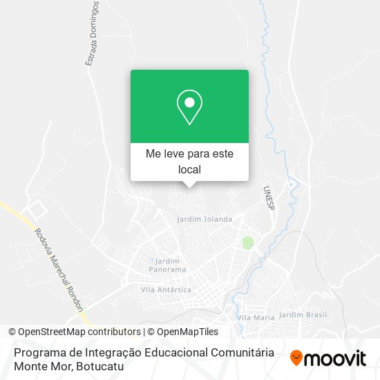 Programa de Integração Educacional Comunitária Monte Mor mapa