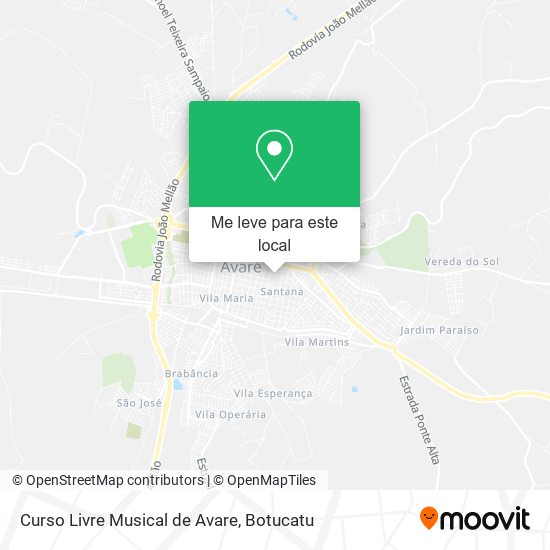 Curso Livre Musical de Avare mapa