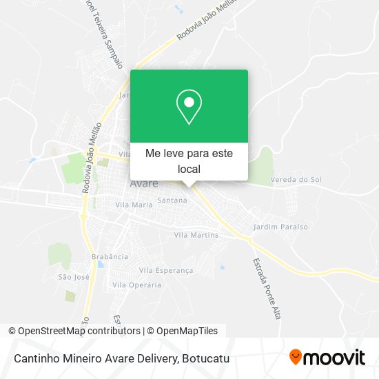 Cantinho Mineiro Avare Delivery mapa