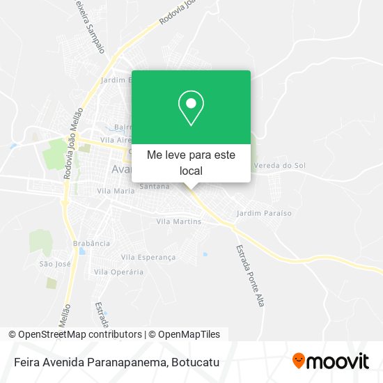 Feira Avenida Paranapanema mapa