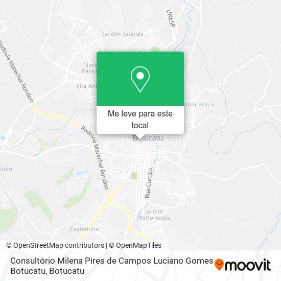 Consultório Milena Pires de Campos Luciano Gomes Botucatu mapa
