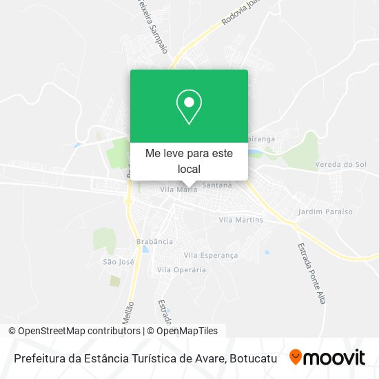 Prefeitura da Estância Turística de Avare mapa