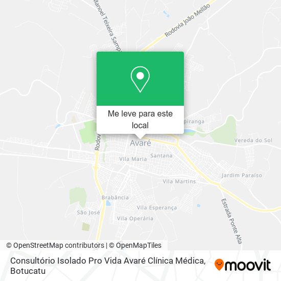 Consultório Isolado Pro Vida Avaré Clínica Médica mapa