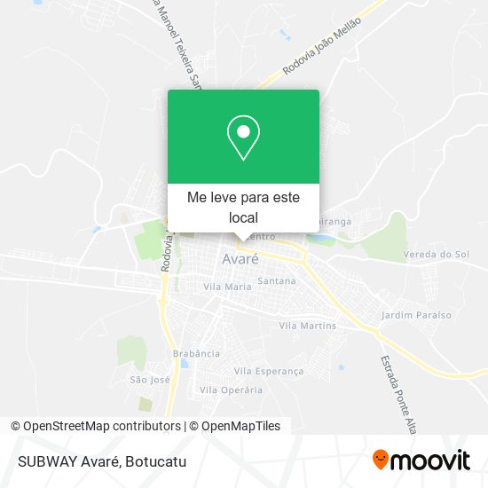 SUBWAY Avaré mapa