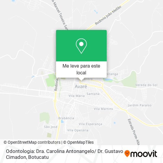Odontologia: Dra. Carolina Antonangelo/ Dr. Gustavo Cimadon mapa