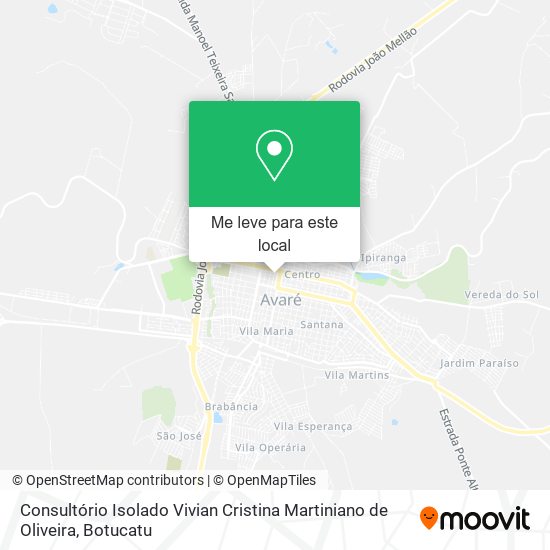 Consultório Isolado Vivian Cristina Martiniano de Oliveira mapa