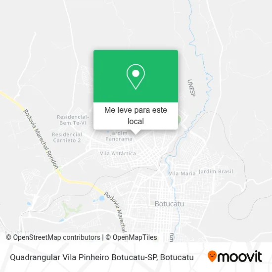 Quadrangular Vila Pinheiro Botucatu-SP mapa