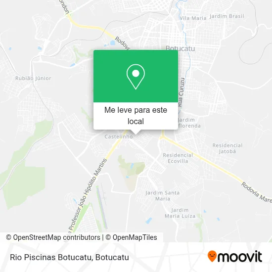 Rio Piscinas Botucatu mapa