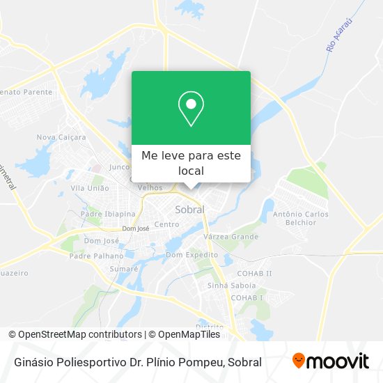 Ginásio Poliesportivo Dr. Plínio Pompeu mapa