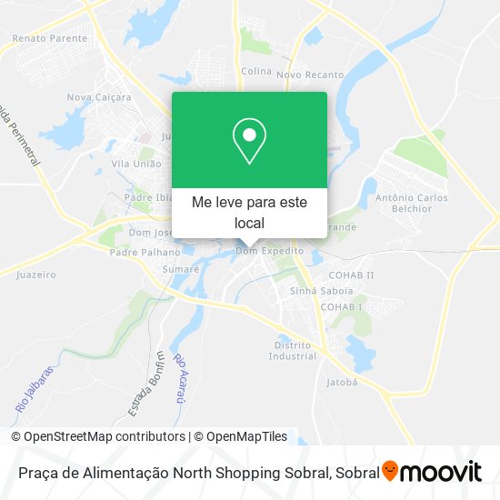 Praça de Alimentação North Shopping Sobral mapa