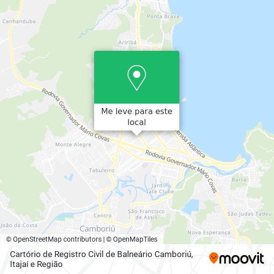 Cartório de Registro Civil de Balneário Camboriú mapa