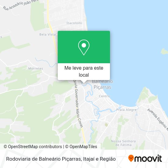 Rodoviaria de Balneário Piçarras mapa