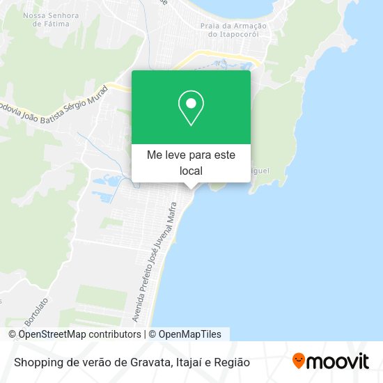 Shopping de verão de Gravata mapa
