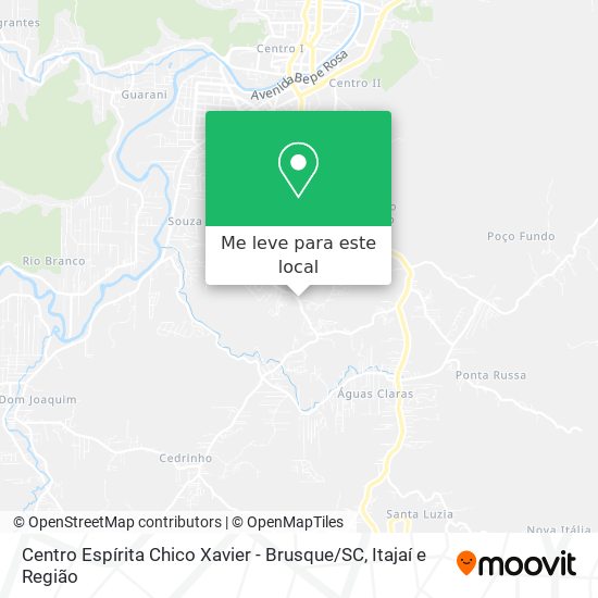 Centro Espírita Chico Xavier - Brusque / SC mapa