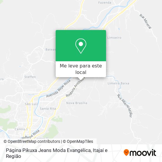 Página Pikuxa Jeans Moda Evangélica mapa