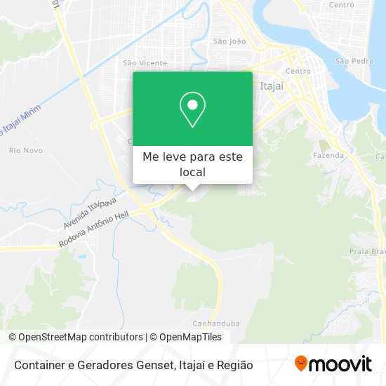 Container e Geradores Genset mapa