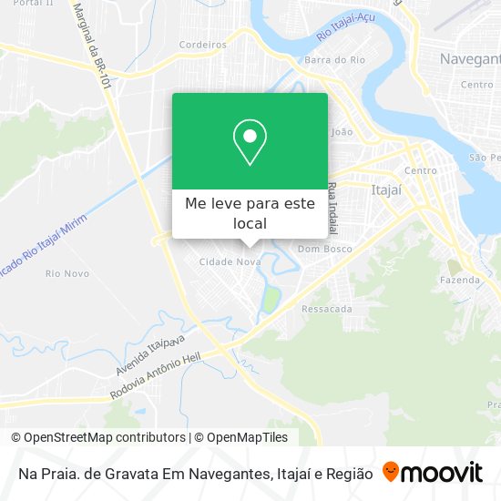 Na Praia. de Gravata Em Navegantes mapa