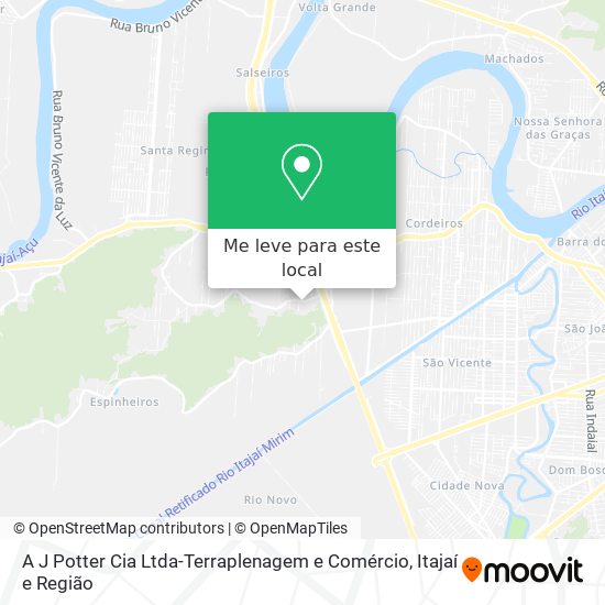 A J Potter Cia Ltda-Terraplenagem e Comércio mapa