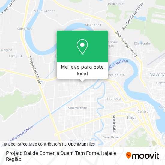 Projeto Dai de Comer, a Quem Tem Fome mapa