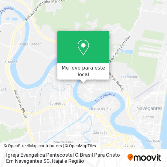 Igreja Evangelica Pentecostal O Brasil Para Cristo Em Navegantes SC mapa