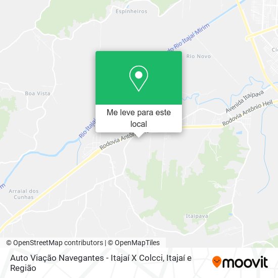 Auto Viação Navegantes - Itajaí X Colcci mapa