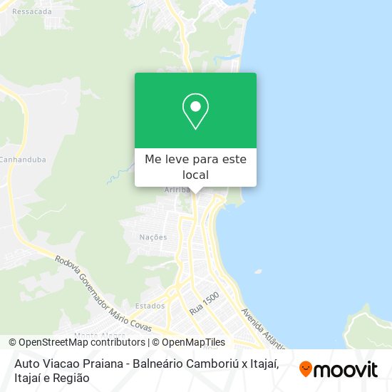 Auto Viacao Praiana - Balneário Camboriú x Itajaí mapa