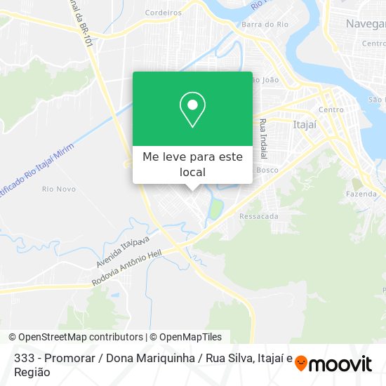 333 - Promorar / Dona Mariquinha / Rua Silva mapa