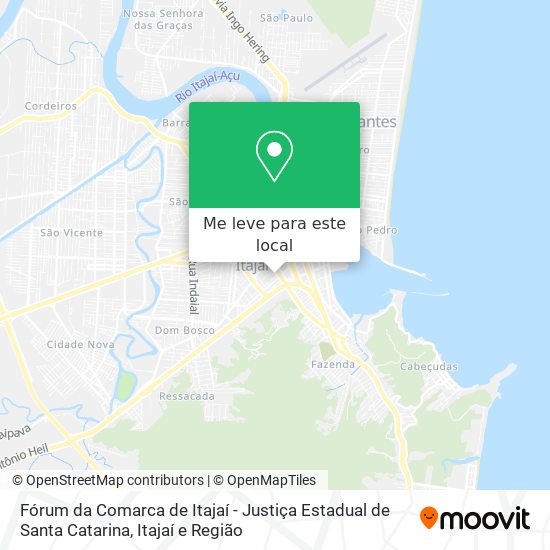 Fórum da Comarca de Itajaí - Justiça Estadual de Santa Catarina mapa