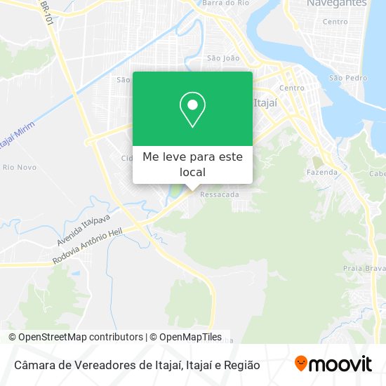 Câmara de Vereadores de Itajaí mapa