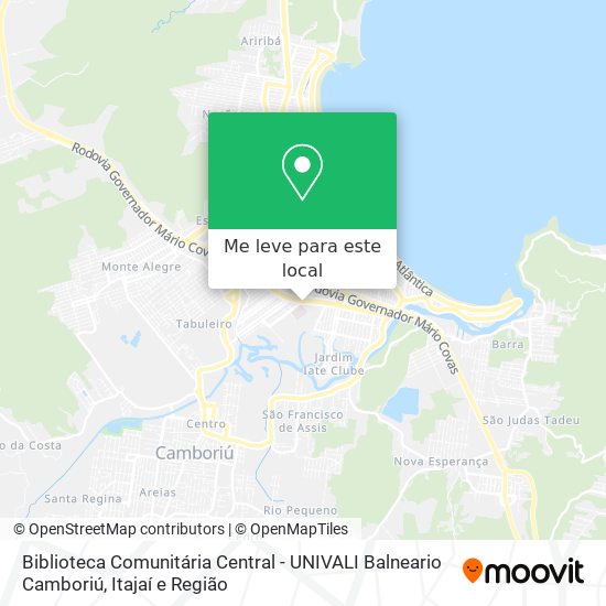 Biblioteca Comunitária Central - UNIVALI Balneario Camboriú mapa