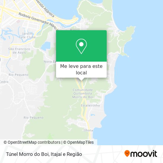 Túnel Morro do Boi mapa